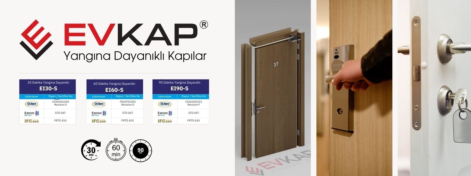 Yangına dayanıklı ahşap kapı